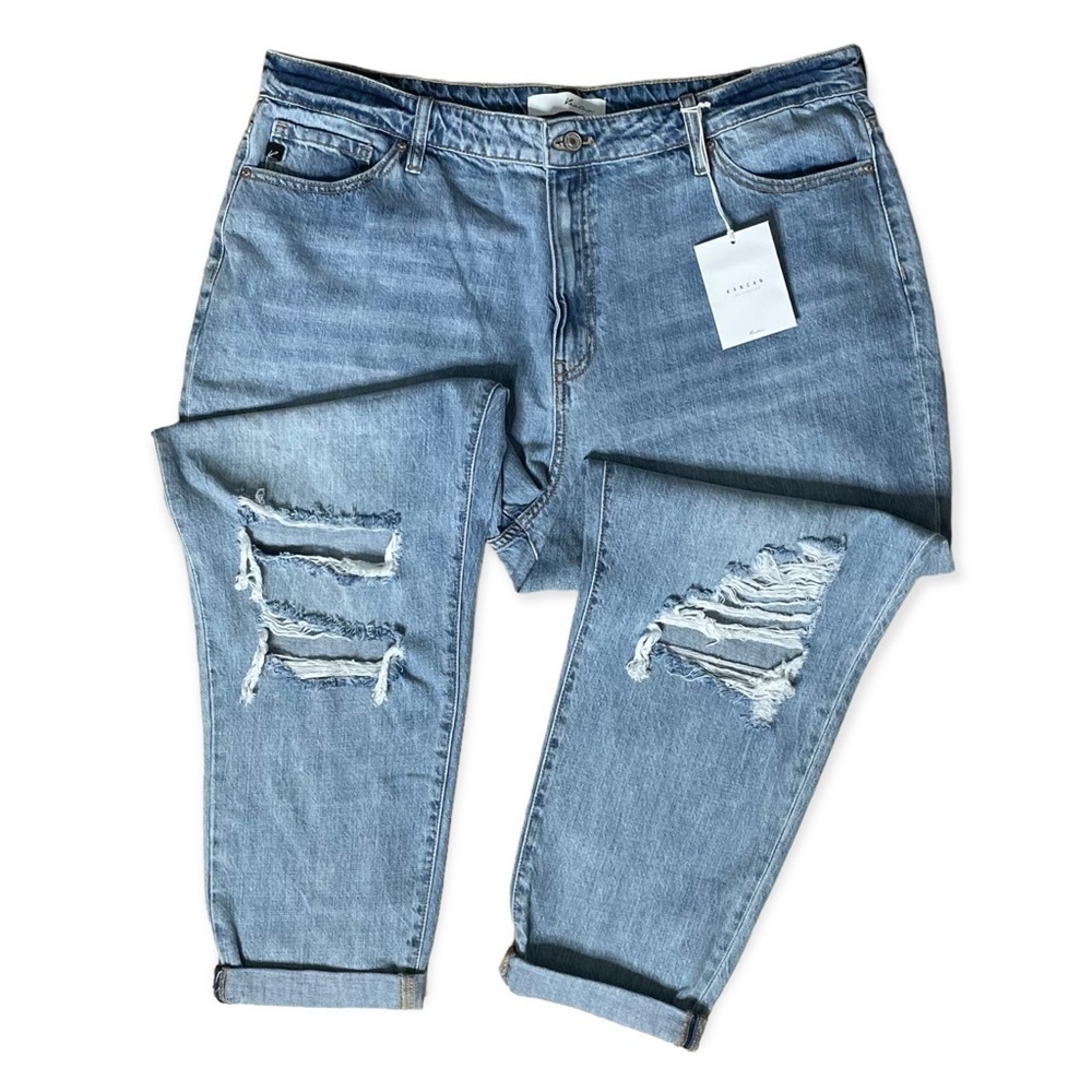 Kancan MOM Distressed Jeans (Tag says Size 18W) High Waist Relaxed Tapered Leg